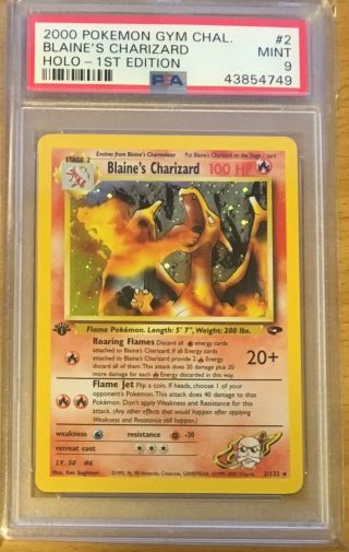 2000 Pokemon Blaine’s Charizard Holo 1st Edition Psa 9