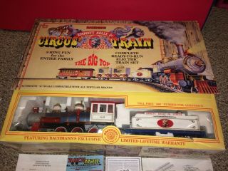 Vintage 90s Bachmann Emmett Kelly Circus Train G - Scale Set,  Locomotive,  3 Cars,  Box 2