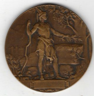 1911 French Medal Issued For The Union Of Shooting Companies Of France,  By Davin