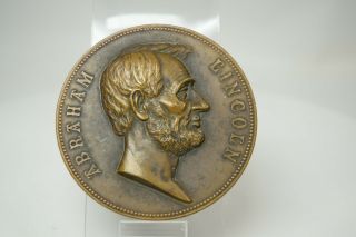 Abraham Lincoln Inaugural Bronze Medal - Signed Morgan Under Neck 3in,  7.  6oz
