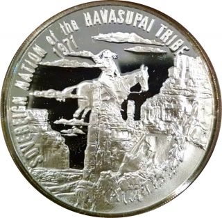 1971 Sovereign Nation Of The Havasupai Tribe - Proof.  999 Silver Medal In Case