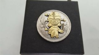 Hobo Nickel.  Hand Carved Coin.  1 Dollar.  Zimbabwe.  1980.  Voodoo Doll.  By Defo