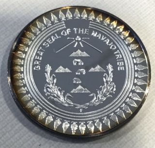 Sovereign Nations Of The Navajo Tribe Silver Coin Medal Native American Indian