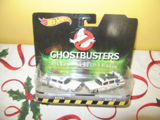 Ghostbusters Hot Wheels 2 Pack Ecto - 1 And Ecto - 1a Cadillac Hearse 2016