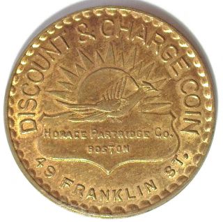 Circa 1890 Horace Partridge Co.  Boston Ma Charge Coin Au Ru - Bos - 11
