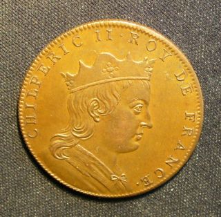France King Chilperic Ii Royal Portrait Medal