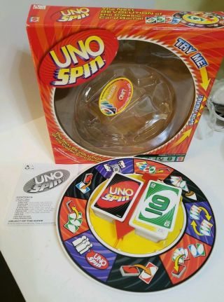 Mattel Uno Spin Card Game 2005 Complete