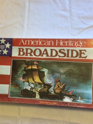 American Heritage Broadside Naval Battle Board Game Milton Bradley 4270 Euc 1975