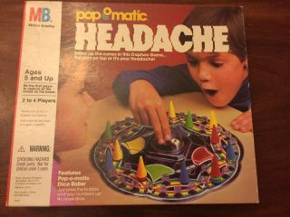 Vintage 1986 Pop O Matic Headache Milton Bradley Game 4709 Popomatic Complete
