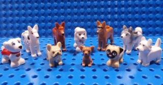 Ten Lego Dogs Pug Husky Shepherd Dalmatian Chihuahua Poodle Terrier Bull Dog