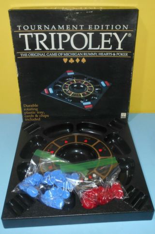 Tripoley Tournament Edition By Cadaco Board Game 1989 Turntable Michigan Rummy