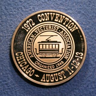 1972 Ava Convention Tour Token In Silver - One Fare,  Chicago,  Illinois