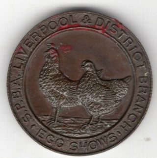 1928 British Award Medal Issued For The Egg Shows,  S.  P.  B.  A.  Liverpool & District