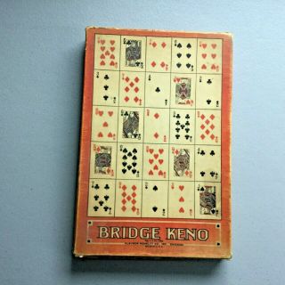 Rare 1930s Bridge Keno Board Game Klauber Novelty Usa Complete.