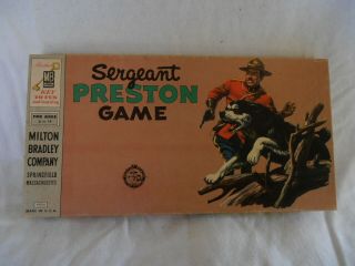 Vtg 50s Milton Bradley Board Game Sergeant Preston Of The Yukon Mounted Police
