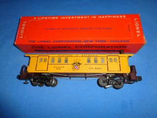 Lionel 1876 W & A.  R.  R Illuminated Us Mail/baggage Car W/original Box