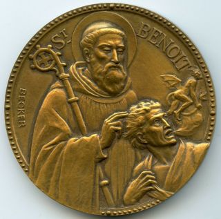 France Bronze Medal St.  Benedict Of Nursia In Memory Of Death 547 59mm 83gr