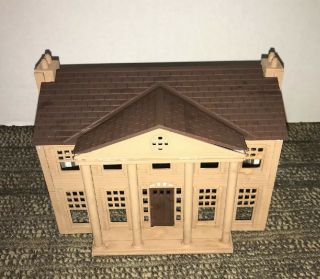 Customized Plasticville Colonial Mansion.  Complete.  Painted “territorial Beige”