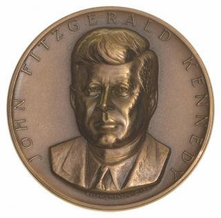 High Relief John F.  Kennedy Medallic Arts Bronze Round Medal 493
