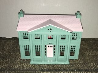 Customized Plasticville Colonial Mansion.  Complete.  Painted “jade”