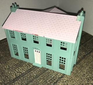 Customized Plasticville Colonial Mansion.  Complete.  Painted “Jade” 3
