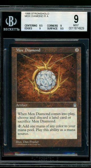 Mox Diamond - Stronghold,  Bgs 9.  Mtg (pop 1 Of 69)