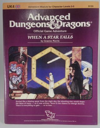 Ad&d Uk4 When A Star Falls 9120 Expert Game Adventure Module Tsr 1984 Levels 3 - 5