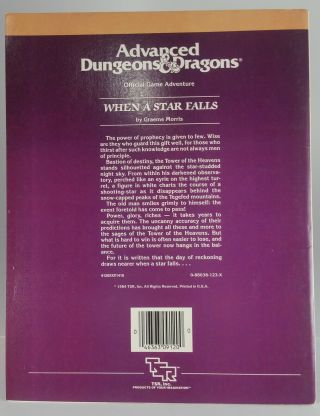 AD&D UK4 When A Star Falls 9120 Expert Game Adventure Module TSR 1984 levels 3 - 5 2