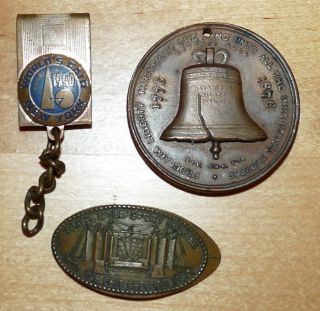 1876 Philadelphia Worlds Fair Liberty Bell Us Centennial Expo 1940 Medal Token