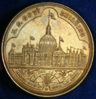 1893 Worlds Columbian Exposition Chicago Gilded Bronze Medal - Treasury Us