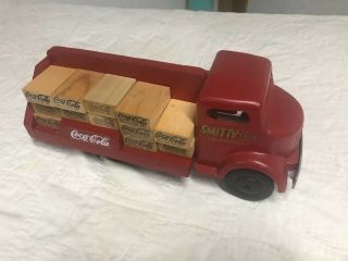 Rare Smitty Toys Smith Miller Coca Cola truck metal cab wood back 2