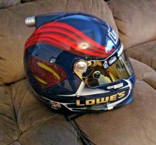 Jimmie Johnson Autographed Signed Superman Race Win Full Size Helmet.