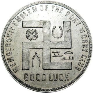 1919 Allentown Pennsylvania Good Luck Swastika Token Minnich County Treasurer