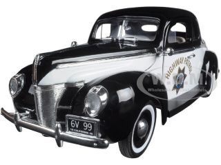 Tirebroken 1940 Ford Coupe California Highway Patrol Chp 1/18 By Motormax 73108