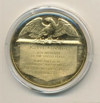 1.  42 oz.  Sterling Silver Proof/ 24K Gold Layered John F.  Kennedy Medal 3