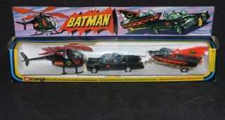 Batman Corgi 1966 267 4b 1976 Batmobile Gs40 Gift Set Of 3 Mib