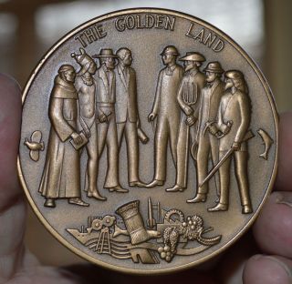 1969 California Bicentennial Bronze Medal 2 1/2 " 1769 - 1969 Of California