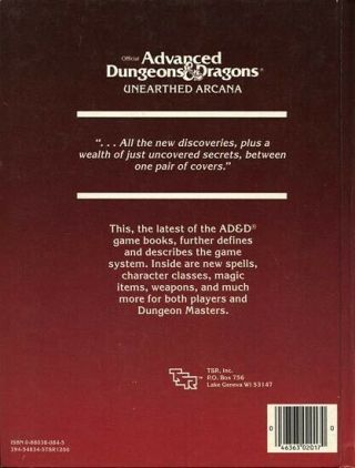 UNEARTHED ARCANA 2017 Players Handbook TSR Dungeons Dragons D&D Guide PH Game 2