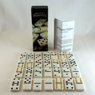 Traditions Double 6 Dominoes 28 Coloured Dots Complete Game Set 2 To 4 Players