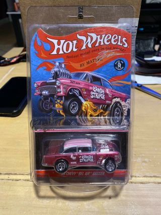 Hot Wheels Rlc Candy Striper ‘55 Chevy Bel Air Gasser 1244 Of 4000.  Looks