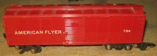 Vintage American Flyer Ac Gilbert 734 Operating Action Box Car Unpainted 1950 - 51