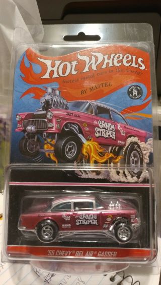 Hot Wheels Rlc Pink 55 Chevy Bel Air Gasser Candy Striper 49/4000 Low Number