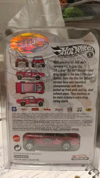 Hot Wheels RLC Pink 55 Chevy Bel Air Gasser Candy Striper 49/4000 Low Number 3