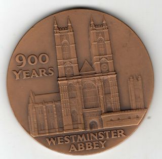 1965 British Bronze Medal For 900th Anniver.  Of Wesminster Abbey,  By Royal