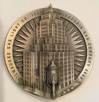 History Of Milwaukee Gas Co.  Wisconsin Gas Energy Company Ltd.  Medal Medallion