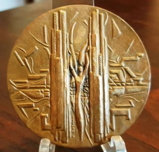Medal The City Of Saint Etienne By Guzman 1967 Bronze Medal