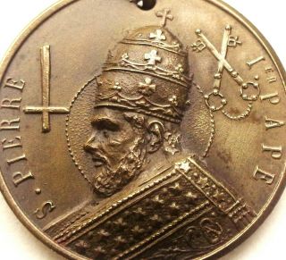 Saint Peter - First Pope - Magnificent Antique Bronze Art Medal