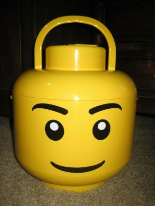 2010 Lego Man Large Yellow Head Sort & Store Carrying Case Happy Face