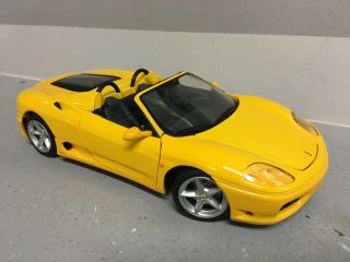 Hot Wheels 1:18 Scale Ferrari 360 Spyder - Yellow W/black Interior - No Box
