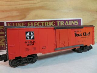 K - Line Train Santa Fe 6 Texas Chief Railroad Reefer Car W/box 75036